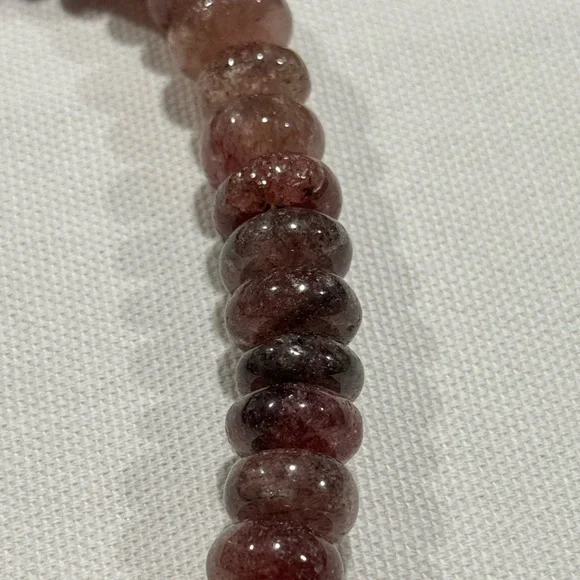 Strawberry Quartz rondelle beads necklace - Picture 5 of 5